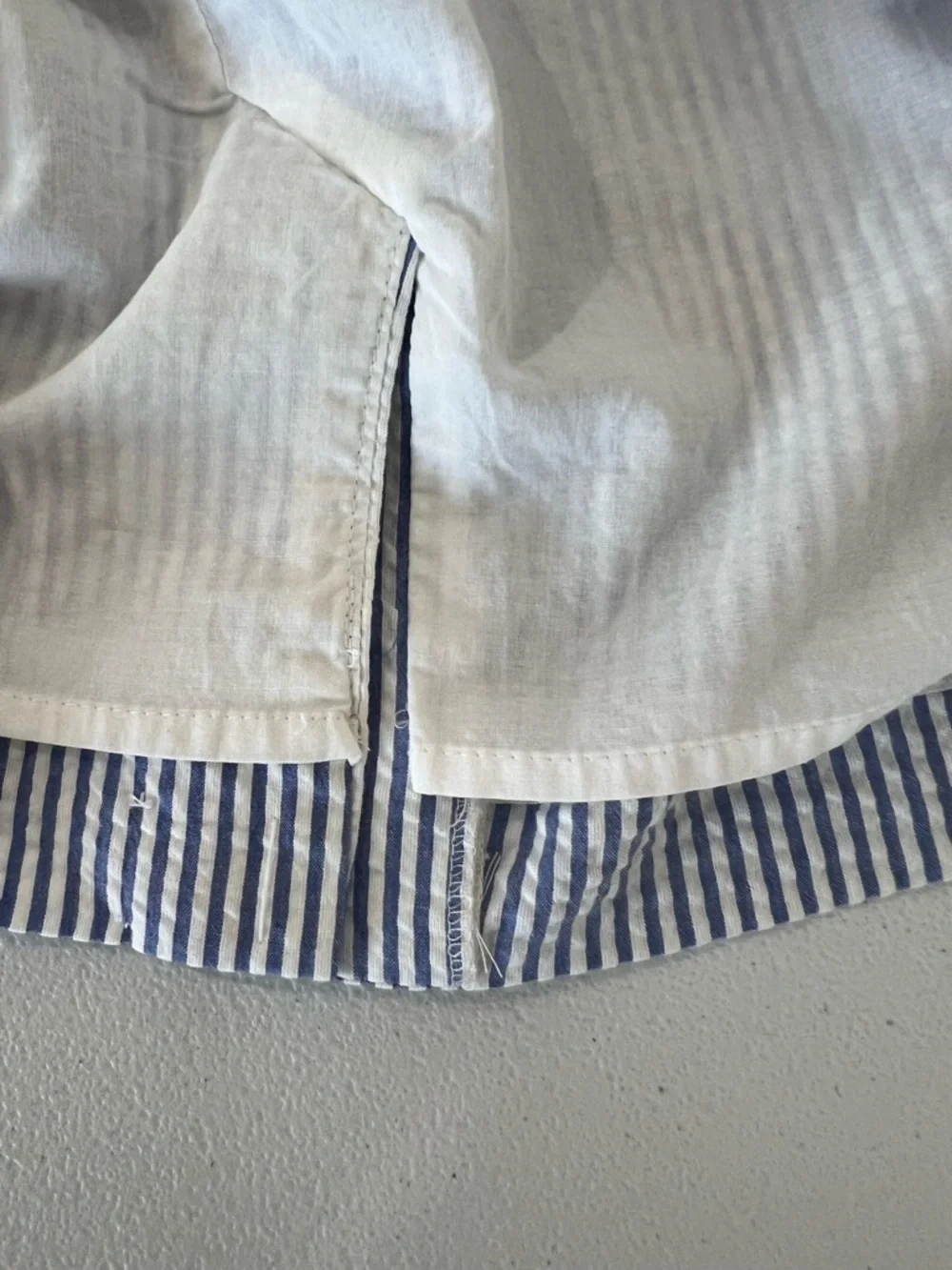 J. Crew Blue and White One-Shoulder Ruffle Dress 00